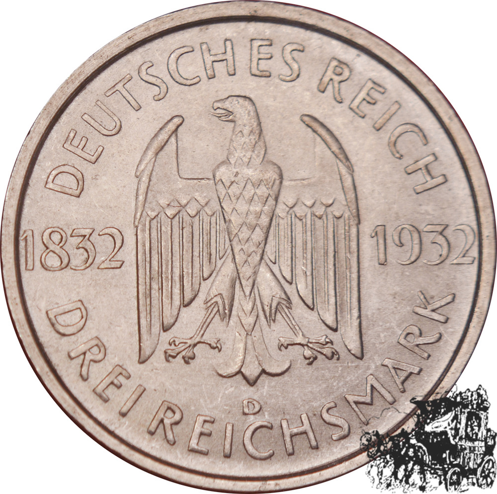 3 Mark 1932 D - Goethe 3 Mark 1932 D - Goethe