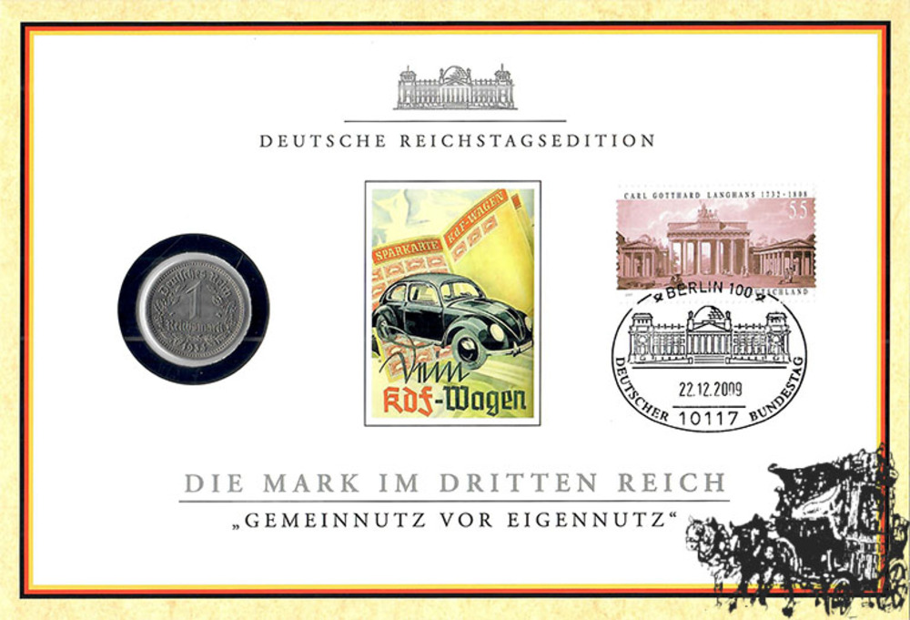 1 Reichsmark 1934 F, Deutsche Reichtagsedition