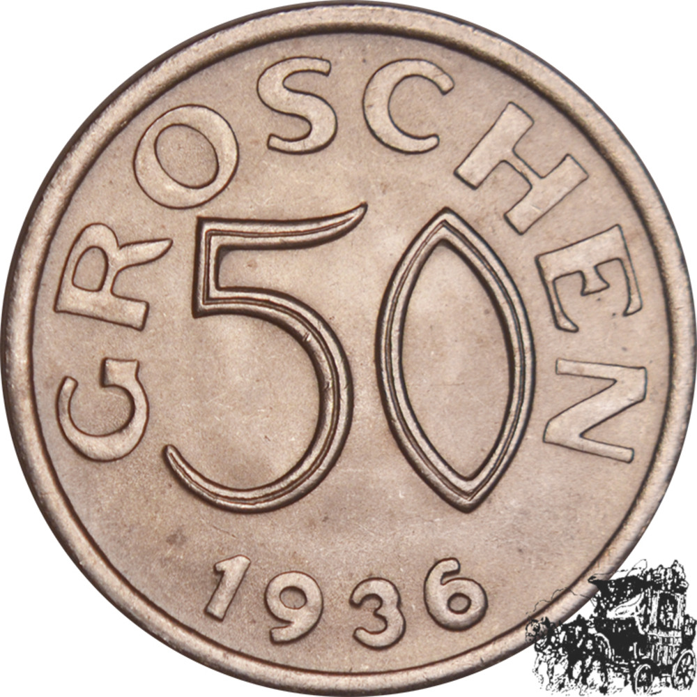 50 Groschen 1936 RR! - Österreich