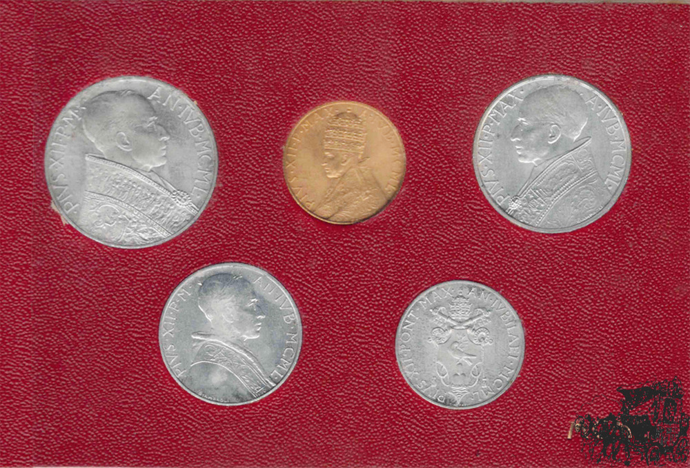 KMS 1950 - Vatikan, inkl. 100 Lire 1950 Heiliges Jahr - Pius XII. (1939-1958), Originalverpackung KMS 1950 - Vatikan, inkl. 100 Lire 1950 Heiliges Jahr - Pius XII. (1939-1958), Originalverpackung