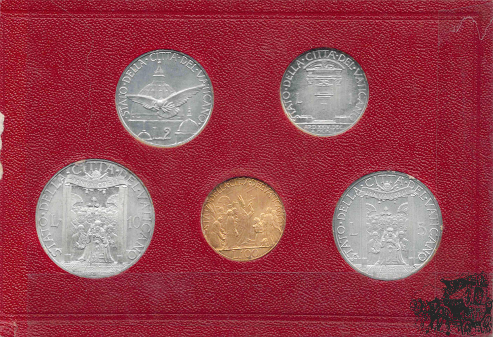 KMS 1950 - Vatikan, inkl. 100 Lire 1950 Heiliges Jahr - Pius XII. (1939-1958), Originalverpackung KMS 1950 - Vatikan, inkl. 100 Lire 1950 Heiliges Jahr - Pius XII. (1939-1958), Originalverpackung