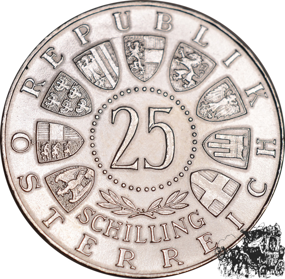 25 Schilling 1957 - Mariazell - f.stpfr. 25 Schilling 1957 - Mariazell - f.stpfr.