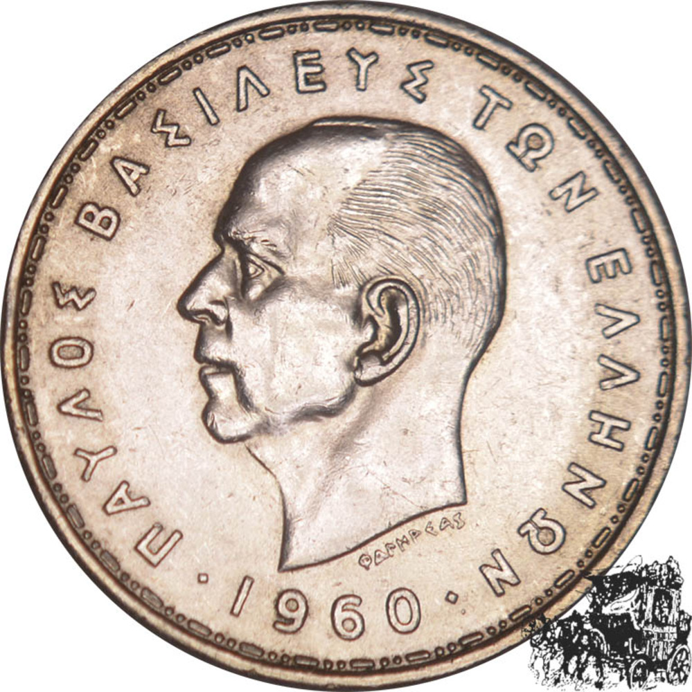 20 Drachmen 1960 - Paul I, Griechenland 20 Drachmen 1960 - Paul I, Griechenland