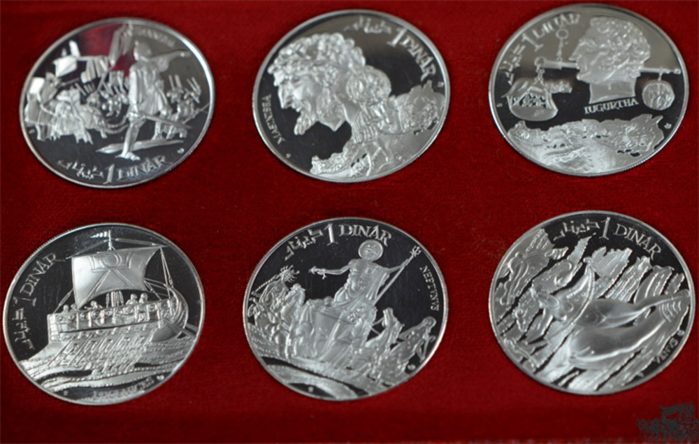 10 x 1 Dinar 1969 - Antike Persönlichkeiten & Gottheiten 10 x 1 Dinar 1969 - Antike Persönlichkeiten & Gottheiten