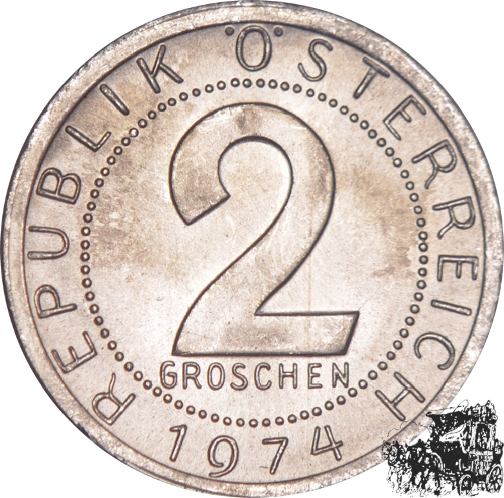 2 Groschen 1974- stfr. 2 Groschen 1974- stfr.