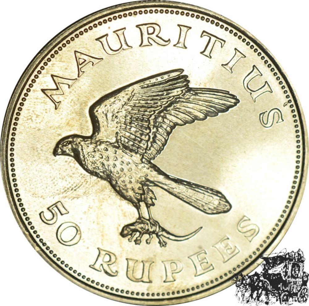 50 Rupien 1975 - Mauritiusfalke 50 Rupien 1975 - Mauritiusfalke