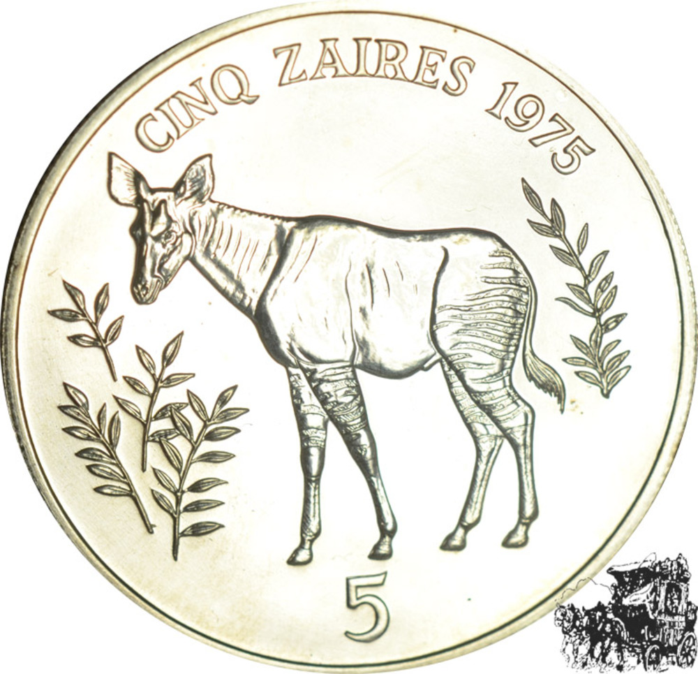 5 Zaires 1975 - Zaire Okapi 5 Zaires 1975 - Zaire Okapi