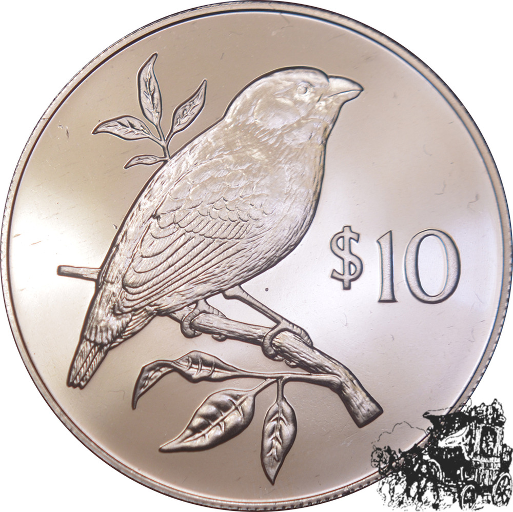10 Dollar 1978- Fiji Inseln, Schwarzstirn-Papageiamadine 10 Dollar 1978- Fiji Inseln, Schwarzstirn-Papageiamadine