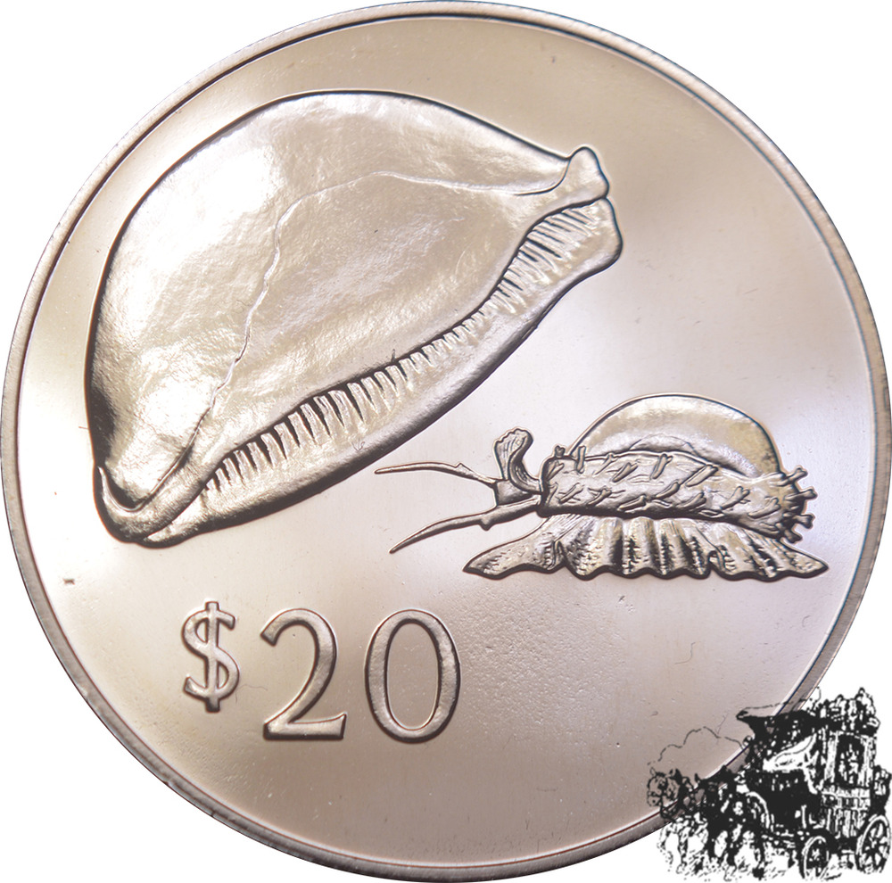 20 Dollar 1978- Fiji Inseln, Kaurischnecke 20 Dollar 1978- Fiji Inseln, Kaurischnecke