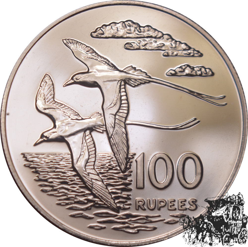 100 Rupien 1978 - Seychellen, Weißschwanz-Tropikvögel