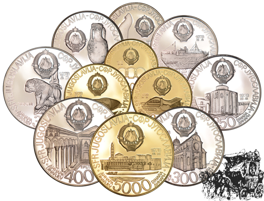 100 bis 5000 Dinar 1978 - Split- Yugoslawien
