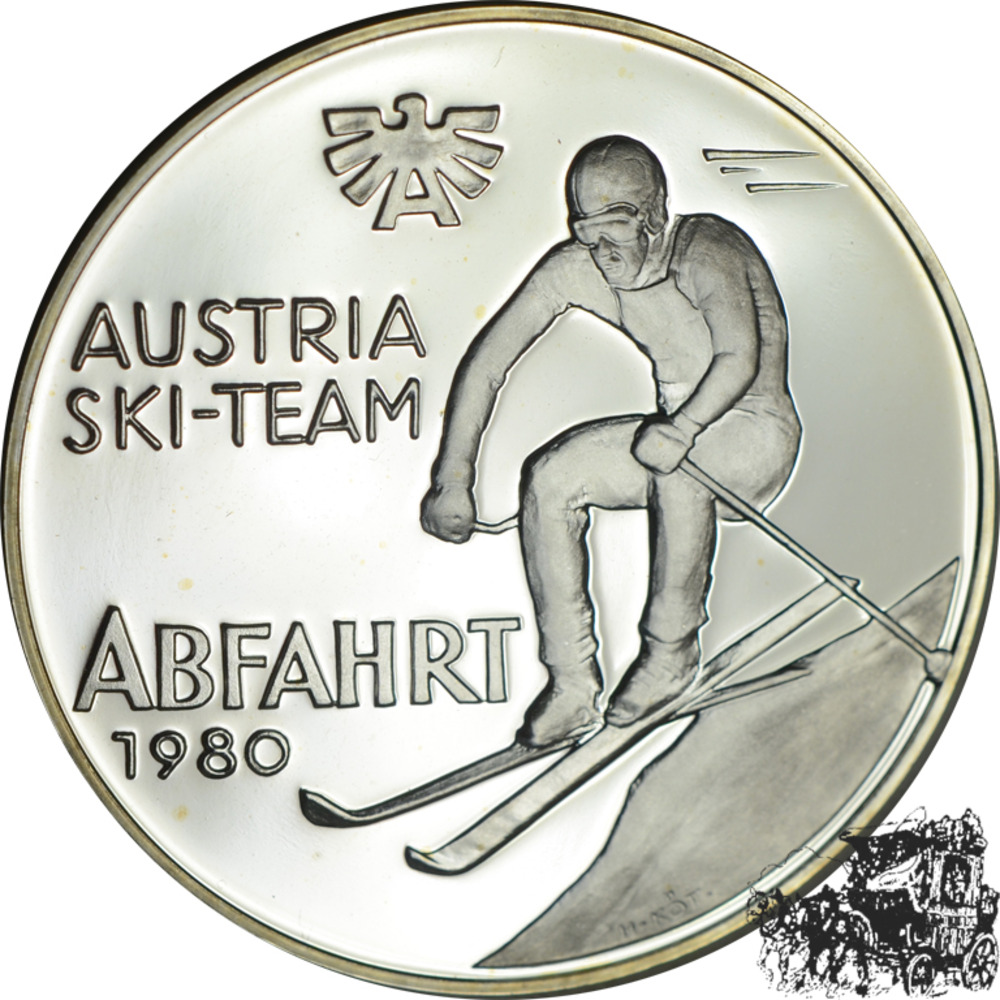 500 Schilling 1980  - Austria Ski-Team Abfahrt