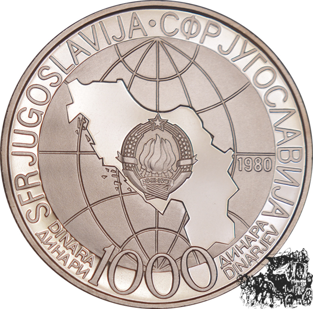 1000 Dinar 1980 - Jugoslawien - Tito´s Todestag 