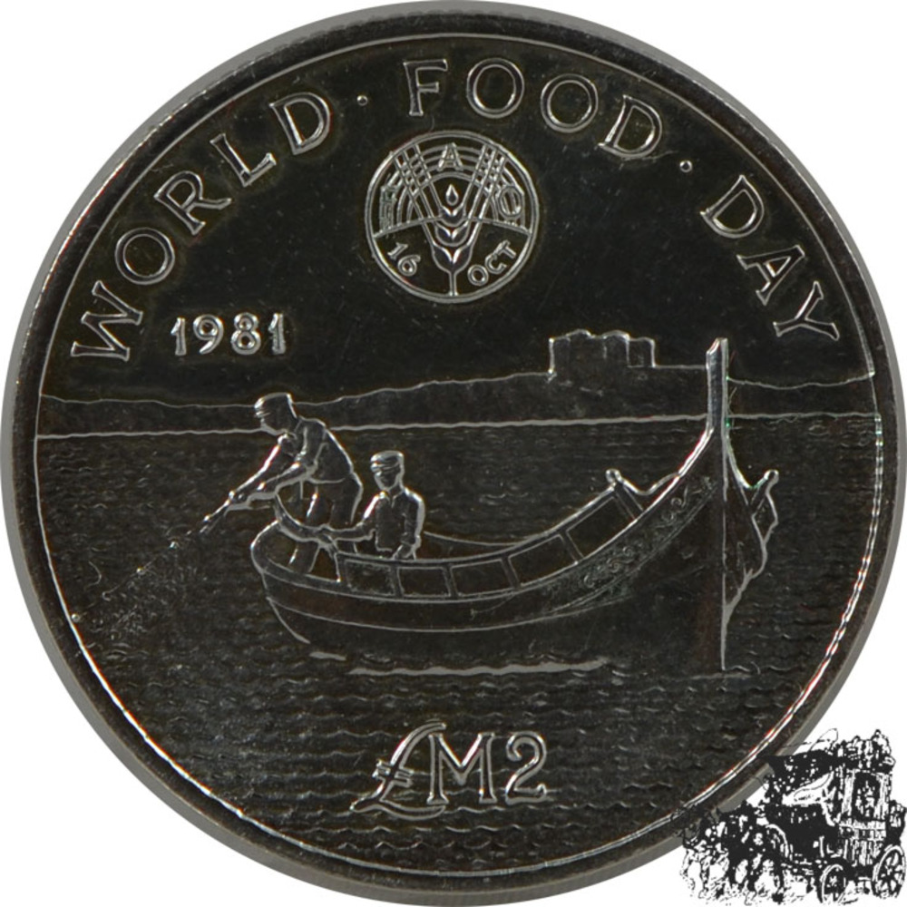 2 Pfund 1981 - Fischer beim Netzeinholen 2 Pfund 1981 - Fischer beim Netzeinholen