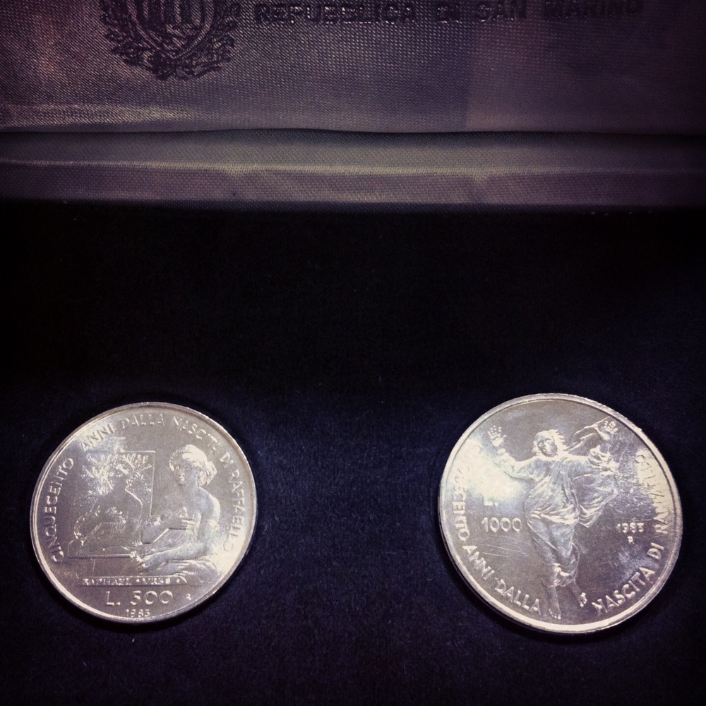 500 + 1000 Lire 1983 - Raffaello Sanzio 500 + 1000 Lire 1983 - Raffaello Sanzio