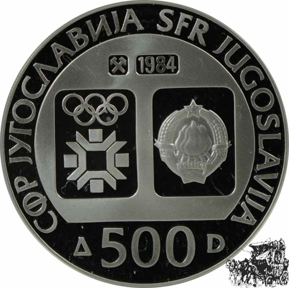 500 Dinar 1984 - Langlauf 500 Dinar 1984 - Langlauf