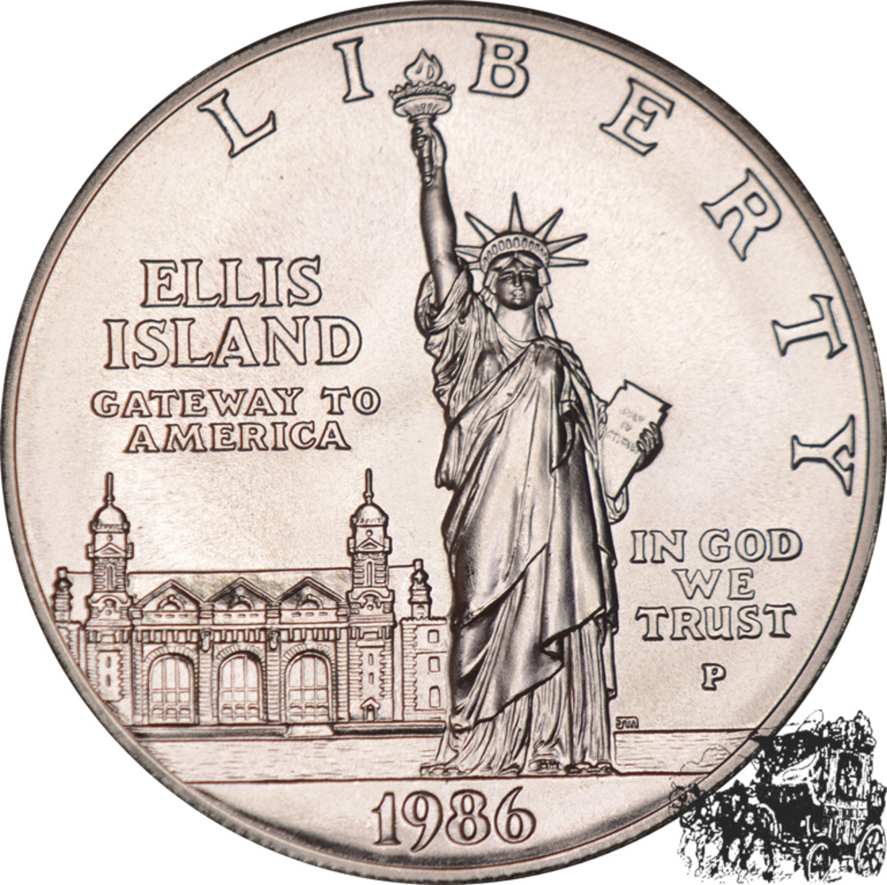 1 Dollar 1986 P - Ellis Island, Freiheitsstatue 1 Dollar 1986 P - Ellis Island, Freiheitsstatue