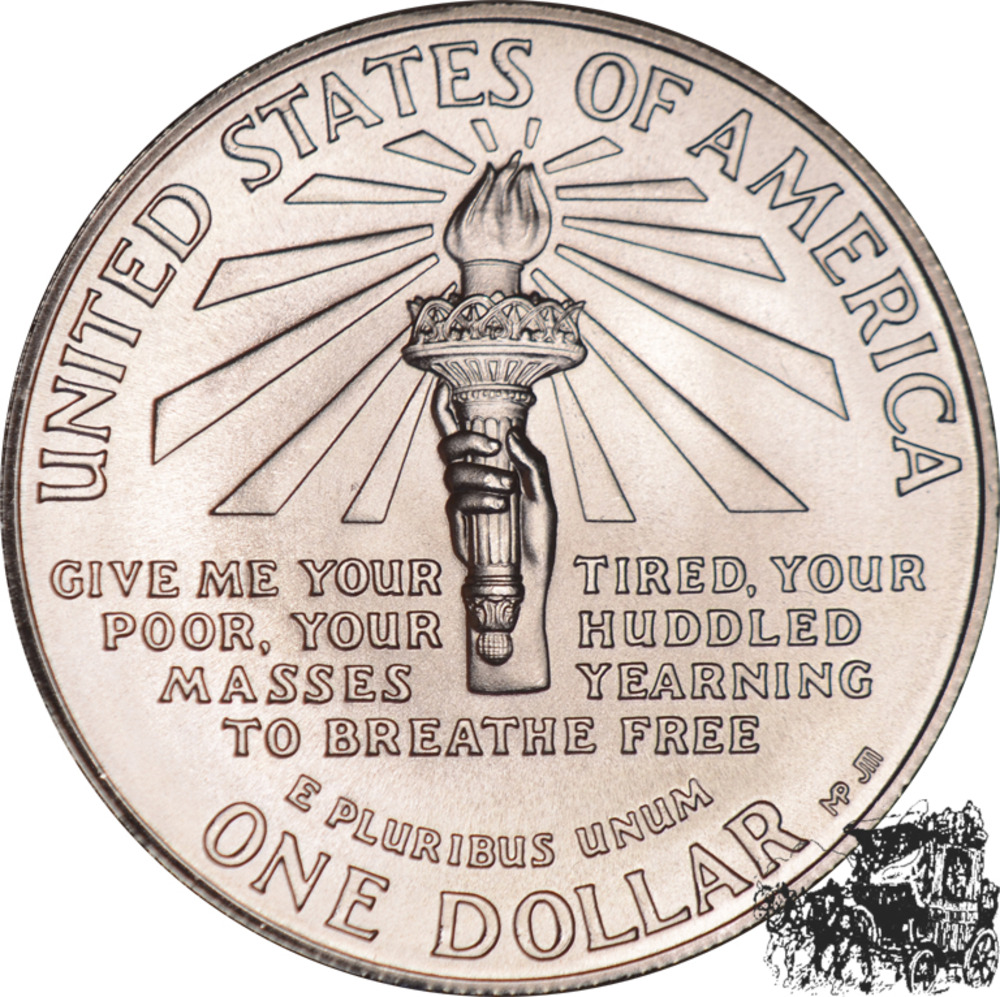 1 Dollar 1986 P - Ellis Island, Freiheitsstatue 1 Dollar 1986 P - Ellis Island, Freiheitsstatue