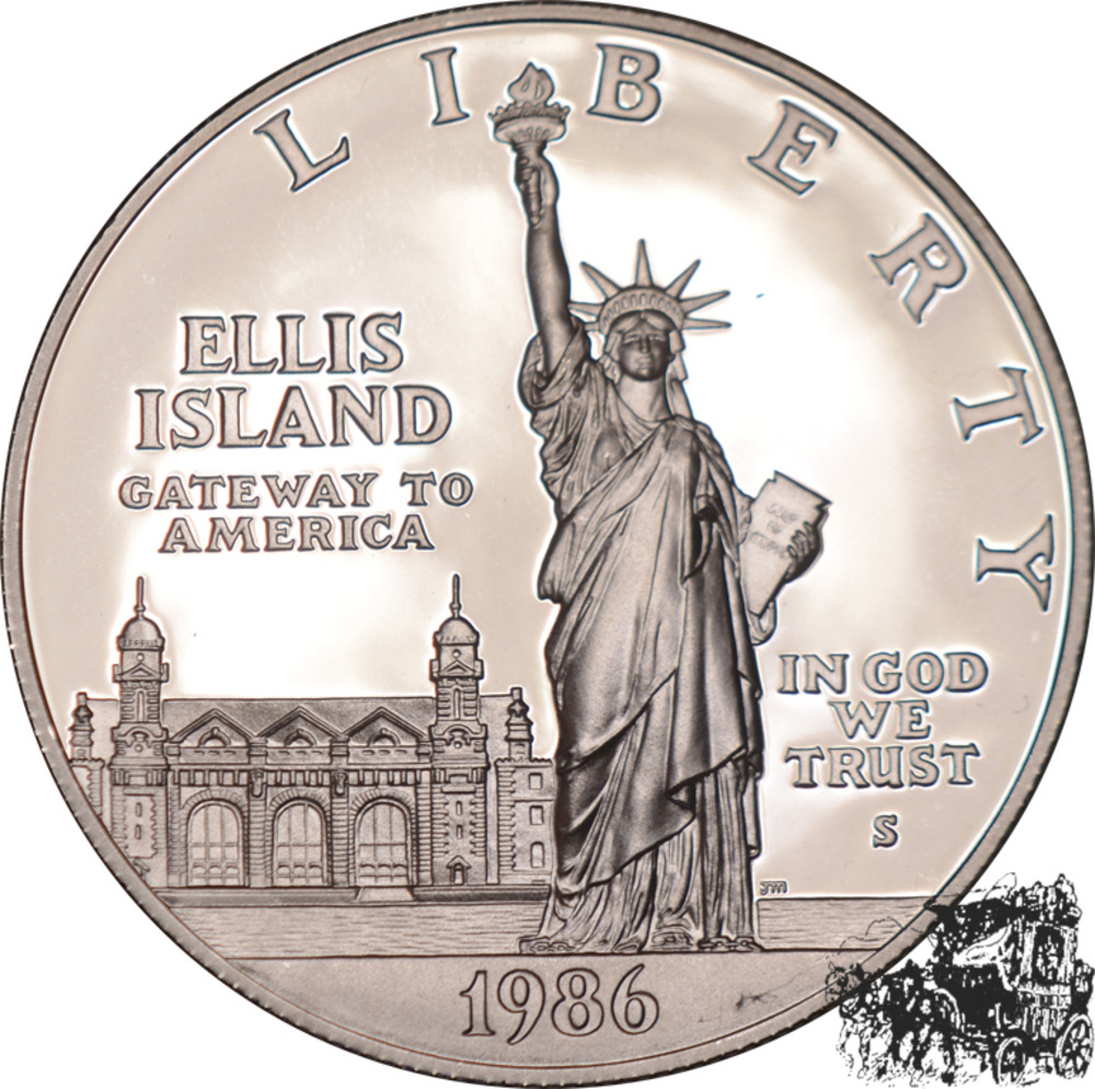 1 Dollar 1986 S - Ellis Island, Freiheitsstatue 1 Dollar 1986 S - Ellis Island, Freiheitsstatue