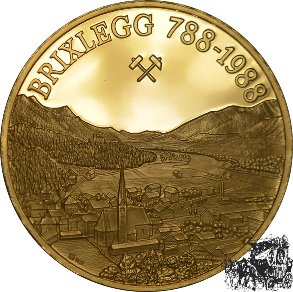 AU-Medaille Brixlegger Ausbeute 1988 im Originaletui - 9 Dukaten Stück AU-Medaille Brixlegger Ausbeute 1988 im Originaletui - 9 Dukaten Stück