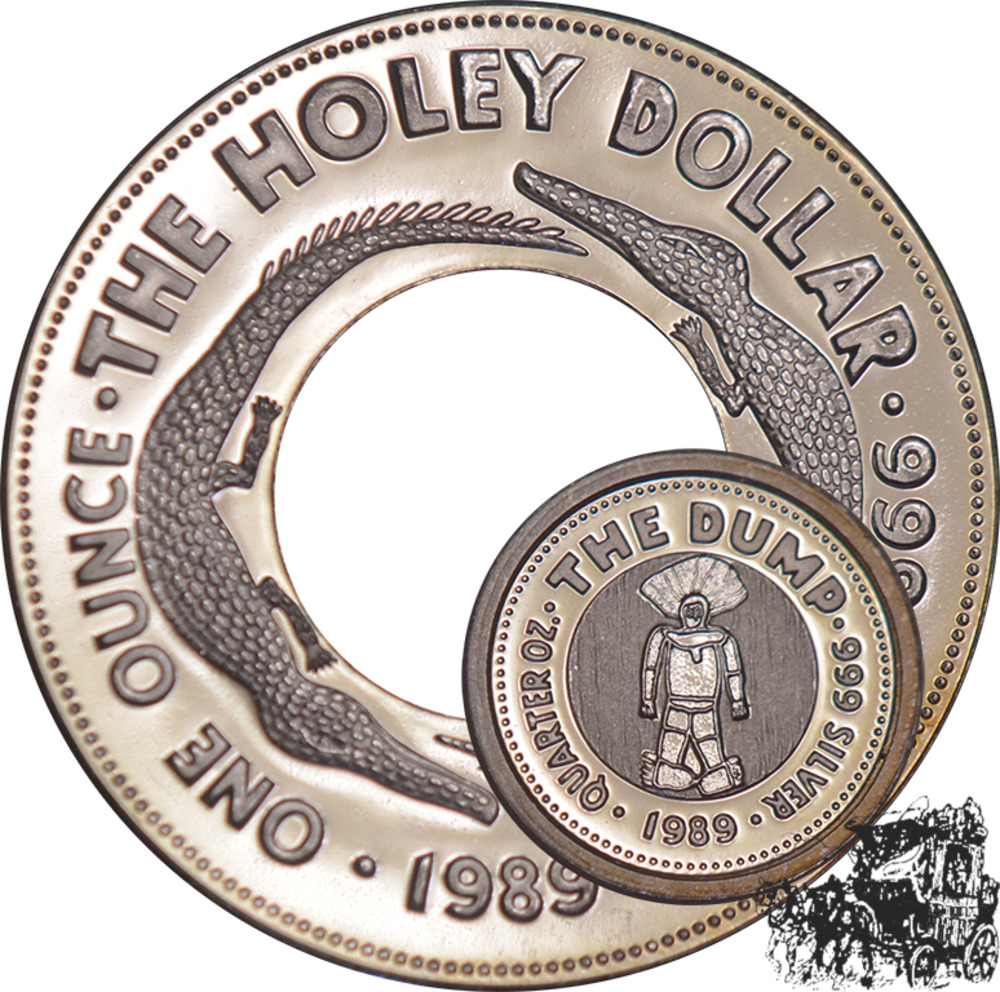 0,25 + 1 Dollar 1989 - The Holey Dollar & the Dump