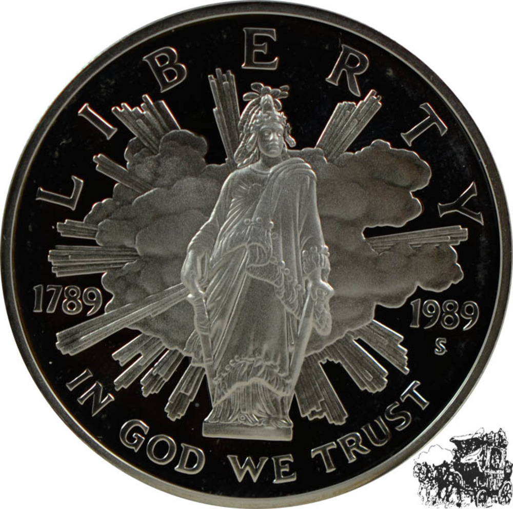 0,50 + 1 Dollar 1989 S - USA Kongress 0,50 + 1 Dollar 1989 S - USA Kongress