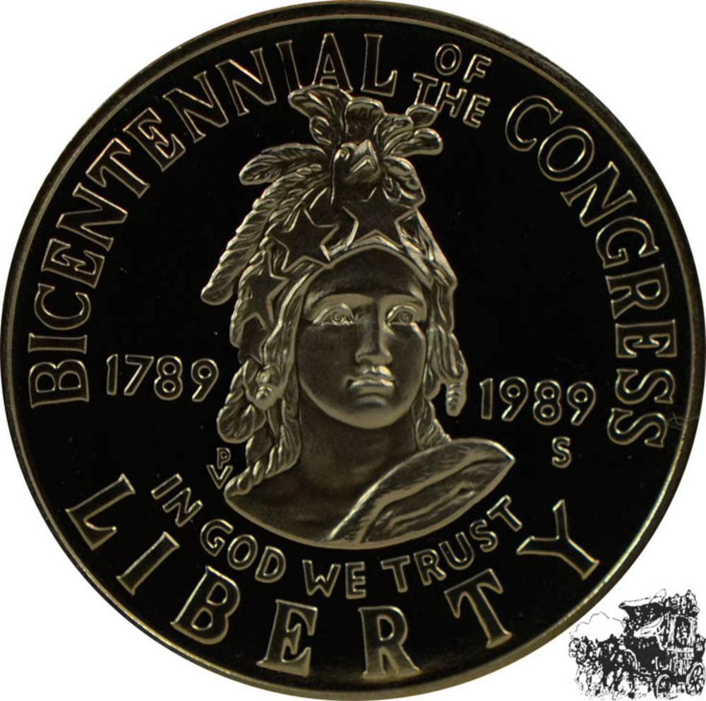 0,50 + 1 Dollar 1989 S - USA Kongress 0,50 + 1 Dollar 1989 S - USA Kongress
