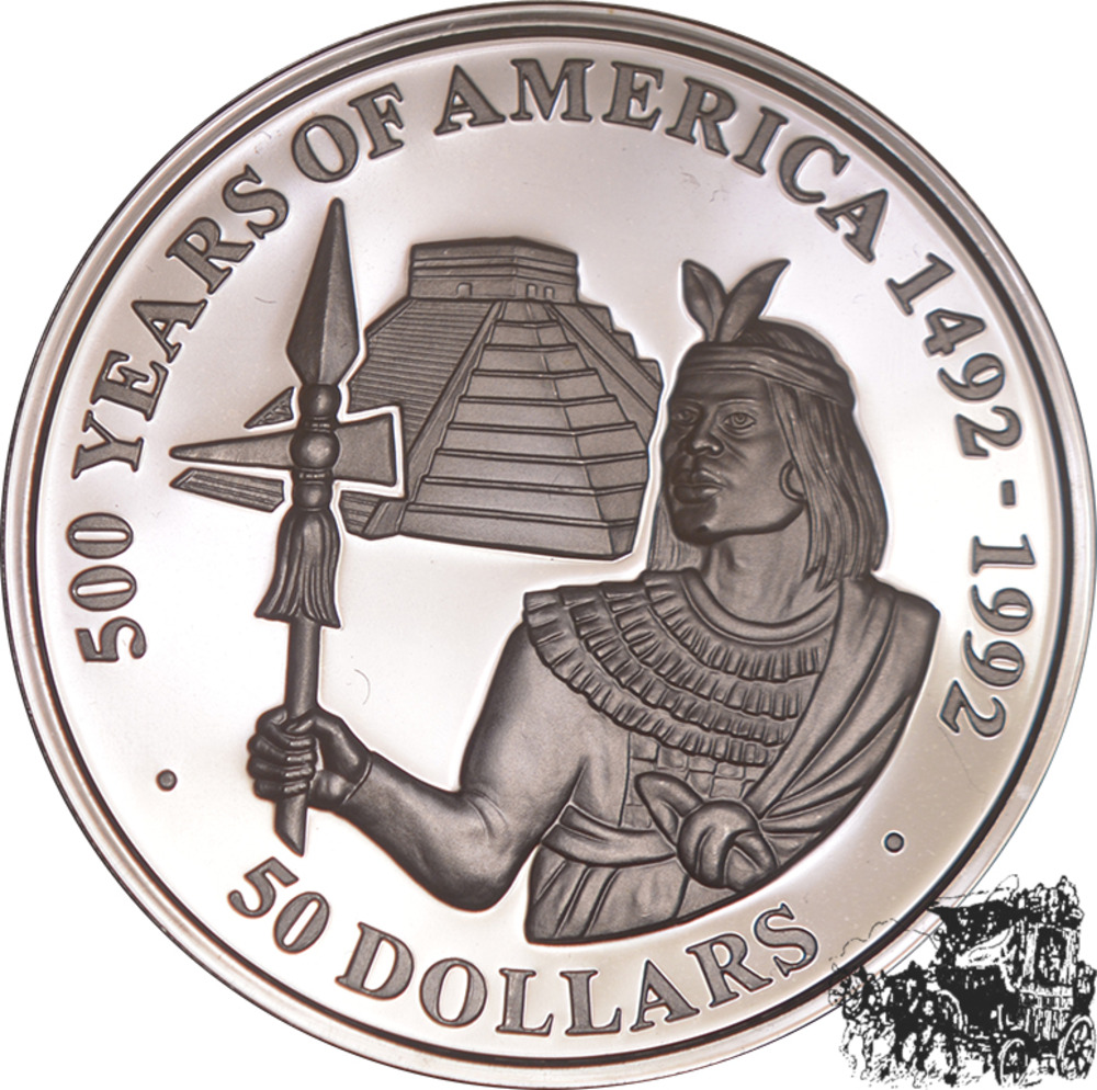 50 Dollar 1990 - 500 Jahre Amerika, Inkaprinz - Cook Islands