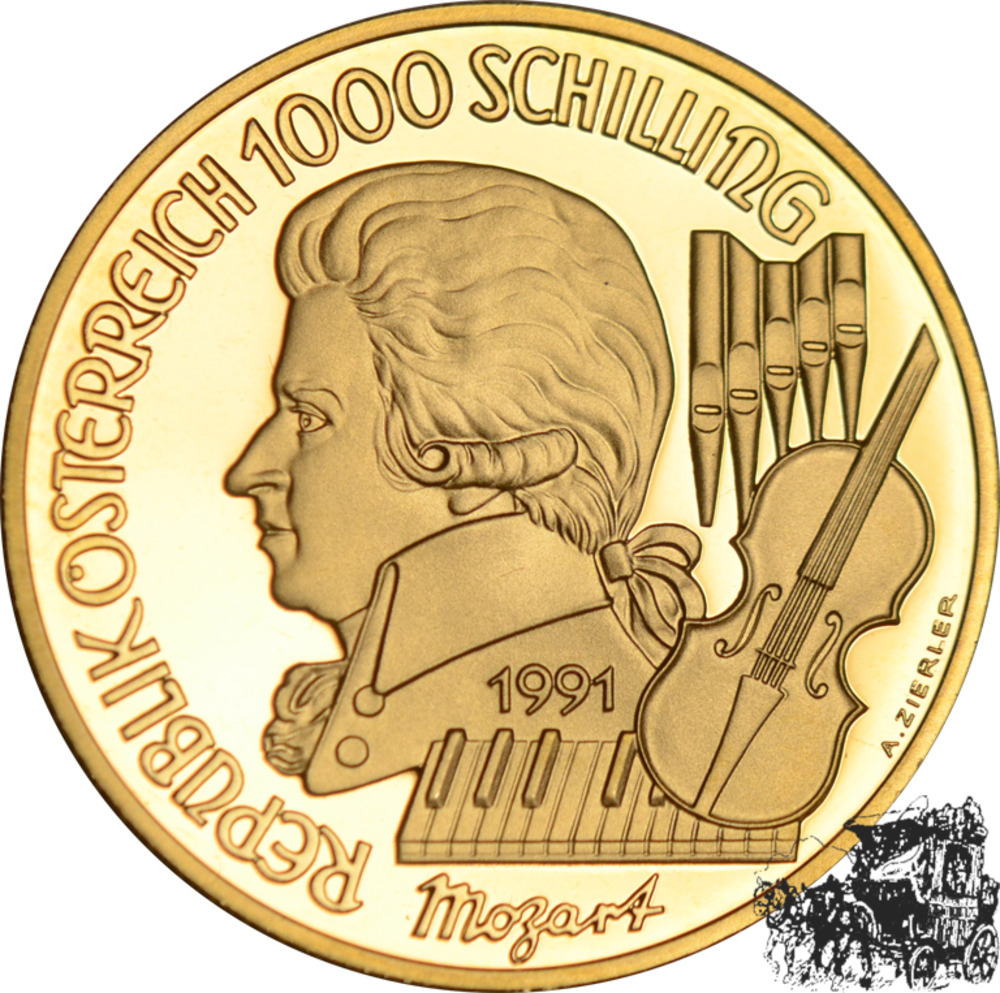 1000 Schilling 1991 - magic flute 1000 Schilling 1991 - magic flute