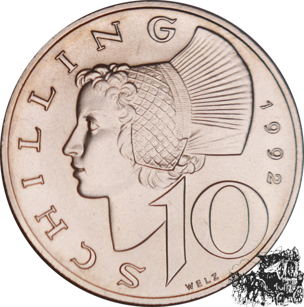 10 Schilling 1992 - stpfr. 10 Schilling 1992 - stpfr.
