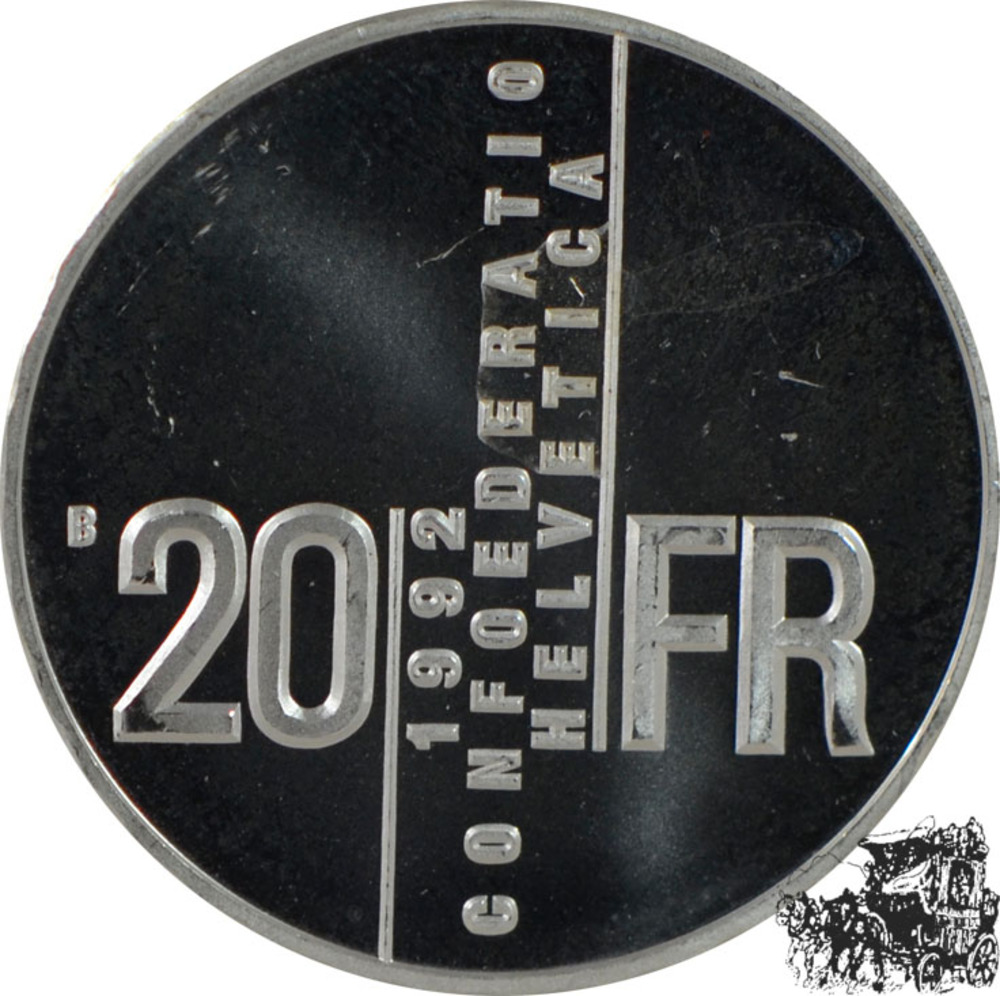 20 Franken 1992 B - Kurz 20 Franken 1992 B - Kurz