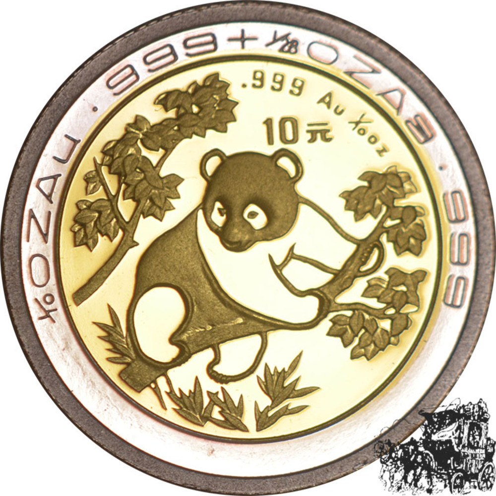 10 Yuan 1992 - Bi-Metall, Panda - im Originaletui mit Zertifikat
