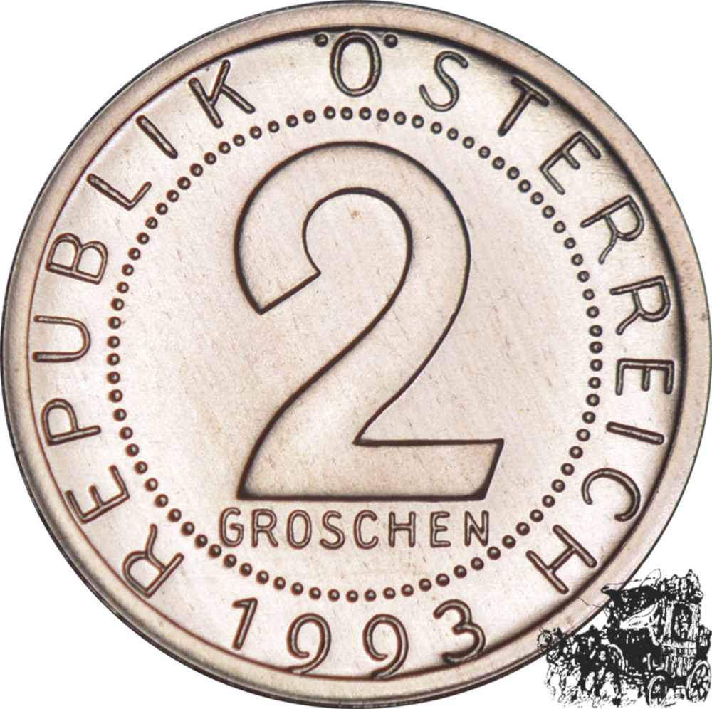 2 Groschen 1993 - stfr. 2 Groschen 1993 - stfr.