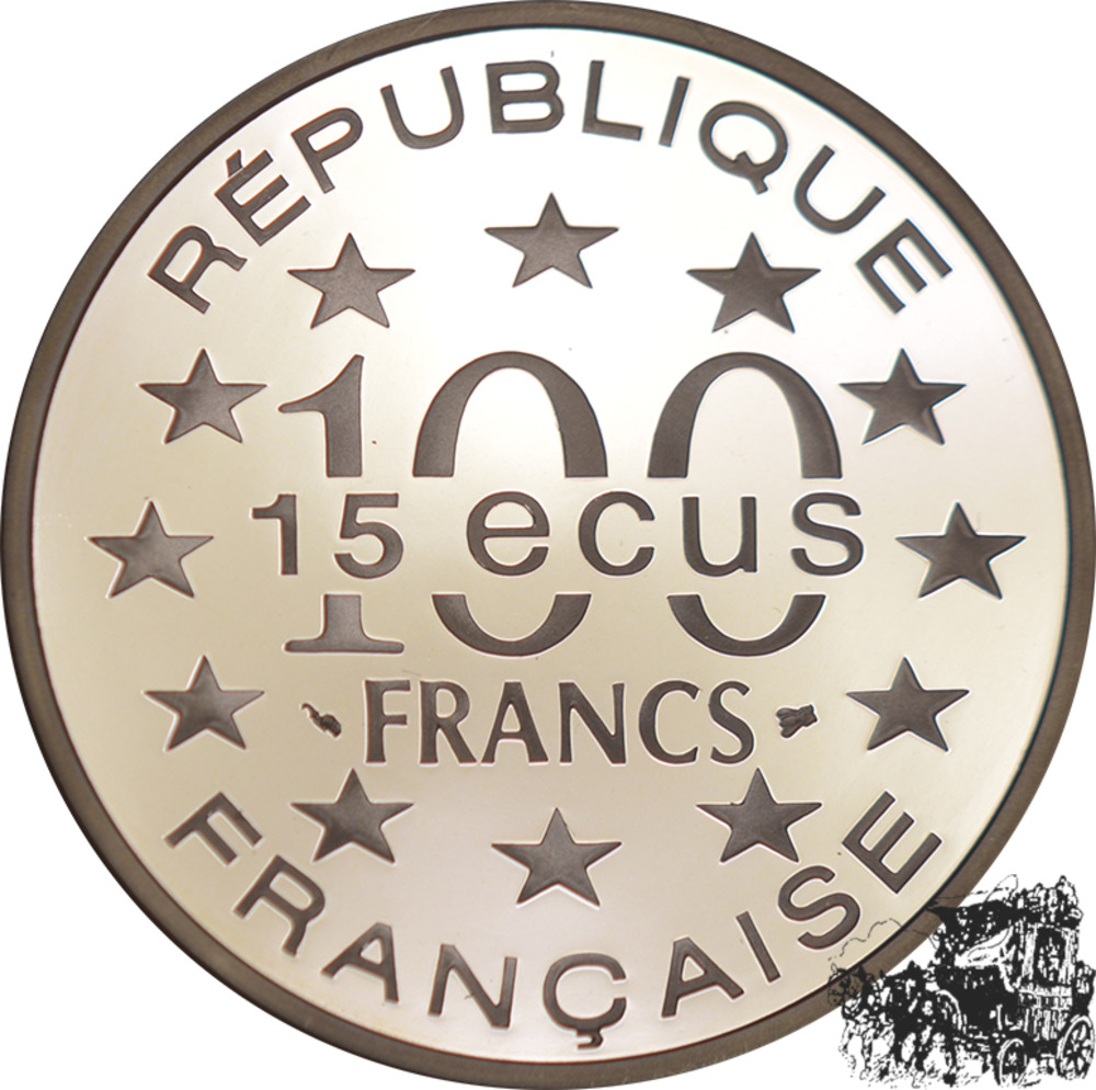 100 Francs - 15 Ecus 1993, Arc de Triomphe Paris