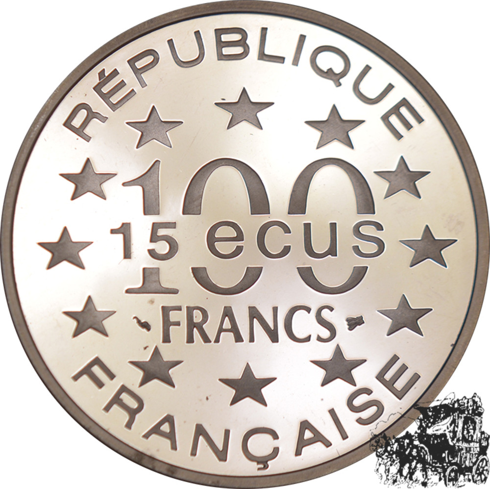 100 Francs - 15 Ecus 1993, Brandenburger Tor