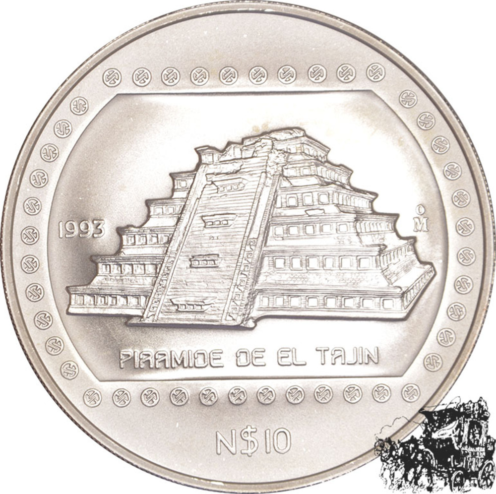 10 Nuevos Pesos 1993 - Mexiko - Piramide de el Tajin 10 Nuevos Pesos 1993 - Mexiko - Piramide de el Tajin