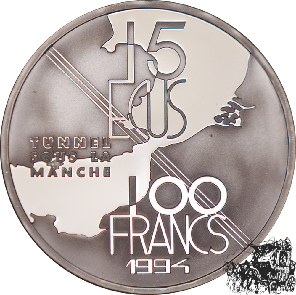 100 Francs - 15 Ecus 1994 - Eurotunnel