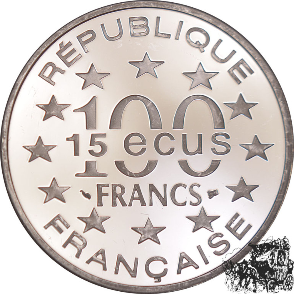 100 Francs - 15 Ecus 1994 - St. Marcs Cathedrale