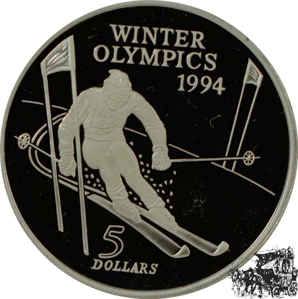 5 Dollar 1994 - Ski Abfahrt