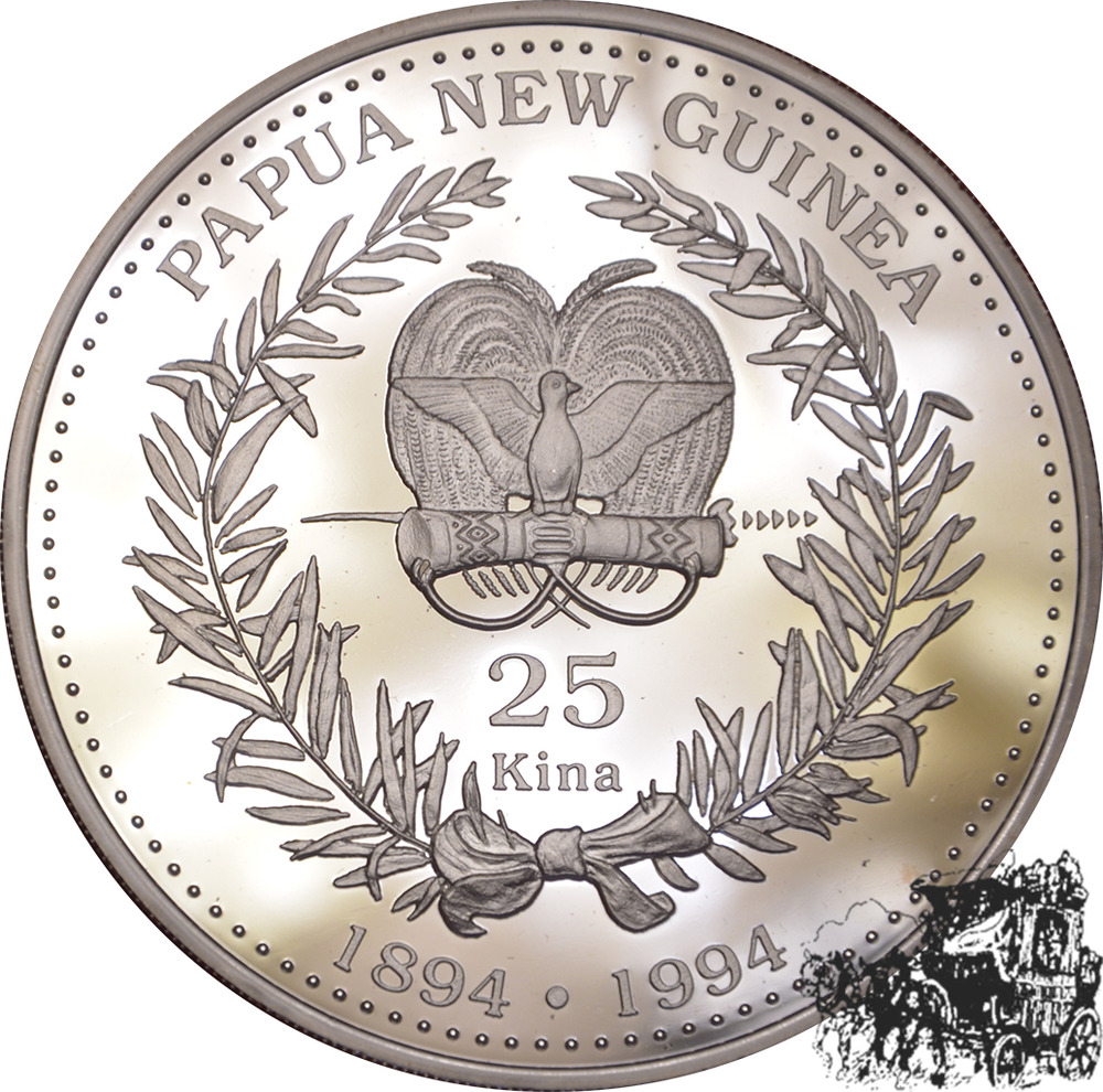 25 Kina 1994 - Paradiesvogel farbig 25 Kina 1994 - Paradiesvogel farbig