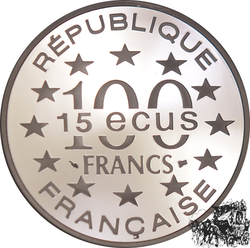 100 Francs - 15 Ecu 1995 - Parthenon