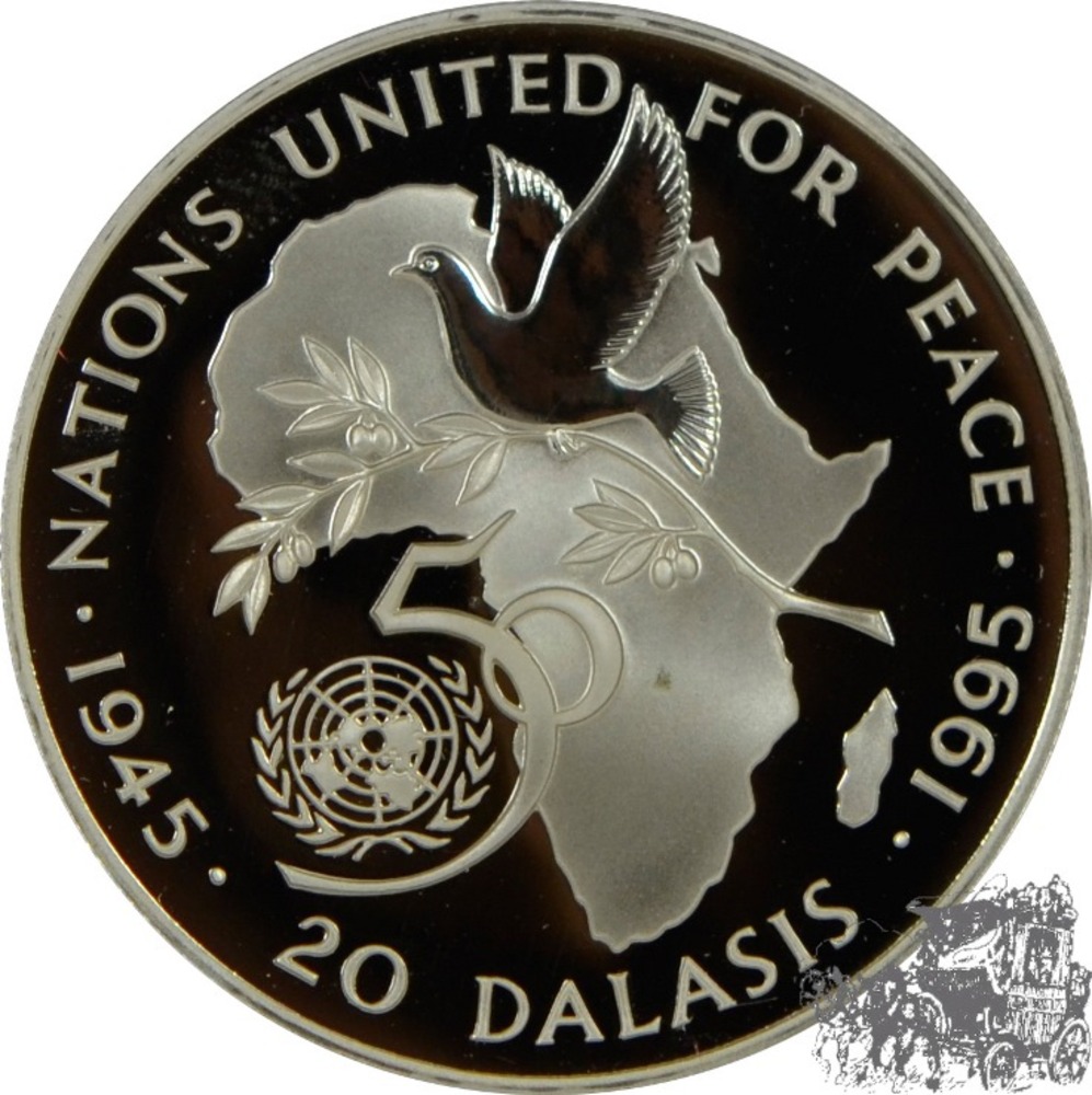 20 Dalasis 1995 - 50 Jahre UN für den Frieden 20 Dalasis 1995 - 50 Jahre UN für den Frieden