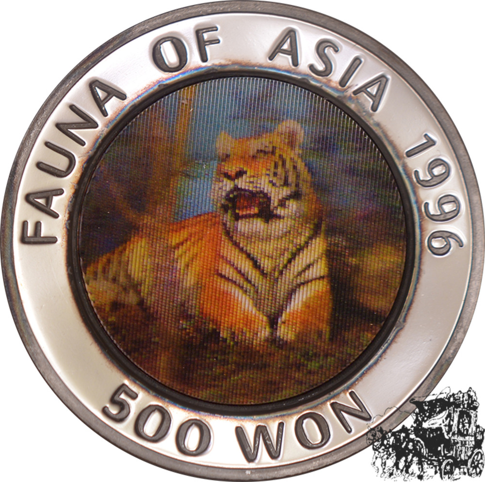 500 Won 1996 - Tiger - Farbhologramm