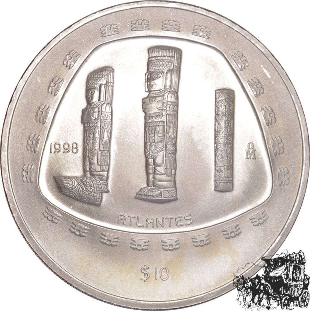 10 Pesos 1998 - Mexiko - Atlantes 10 Pesos 1998 - Mexiko - Atlantes