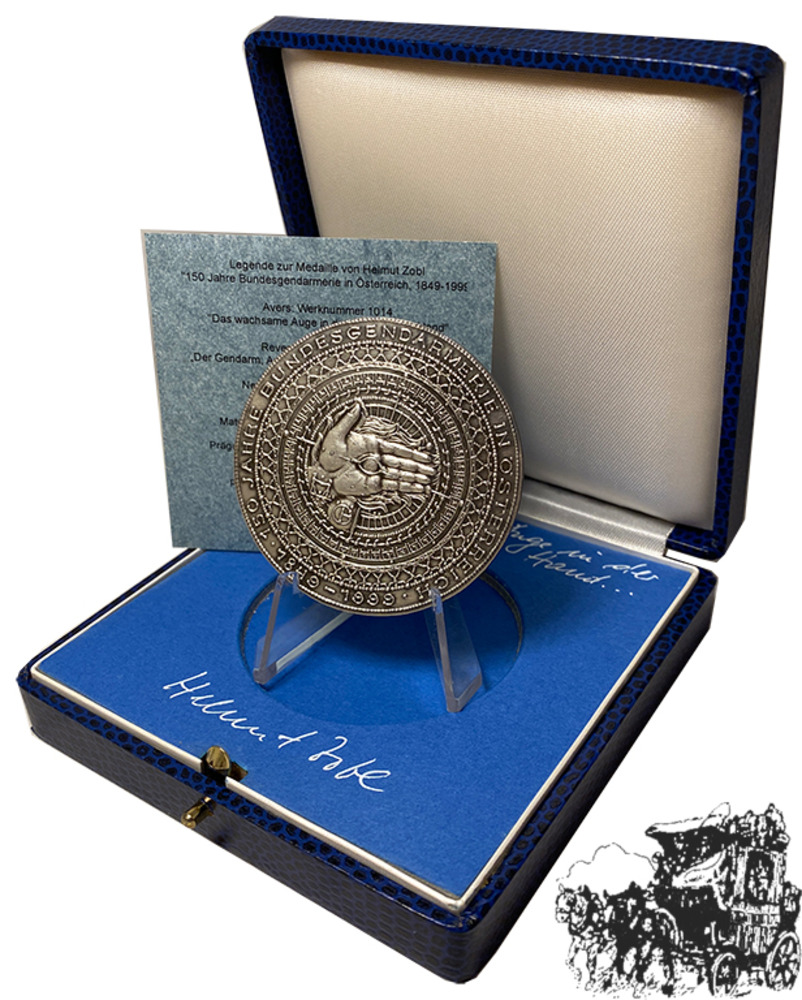 AG-Medaille - 150 Jahre Gendermarie 1849-1999 - Helmut Zobl - im Originaletui AG-Medaille - 150 Jahre Gendermarie 1849-1999 - Helmut Zobl - im Originaletui