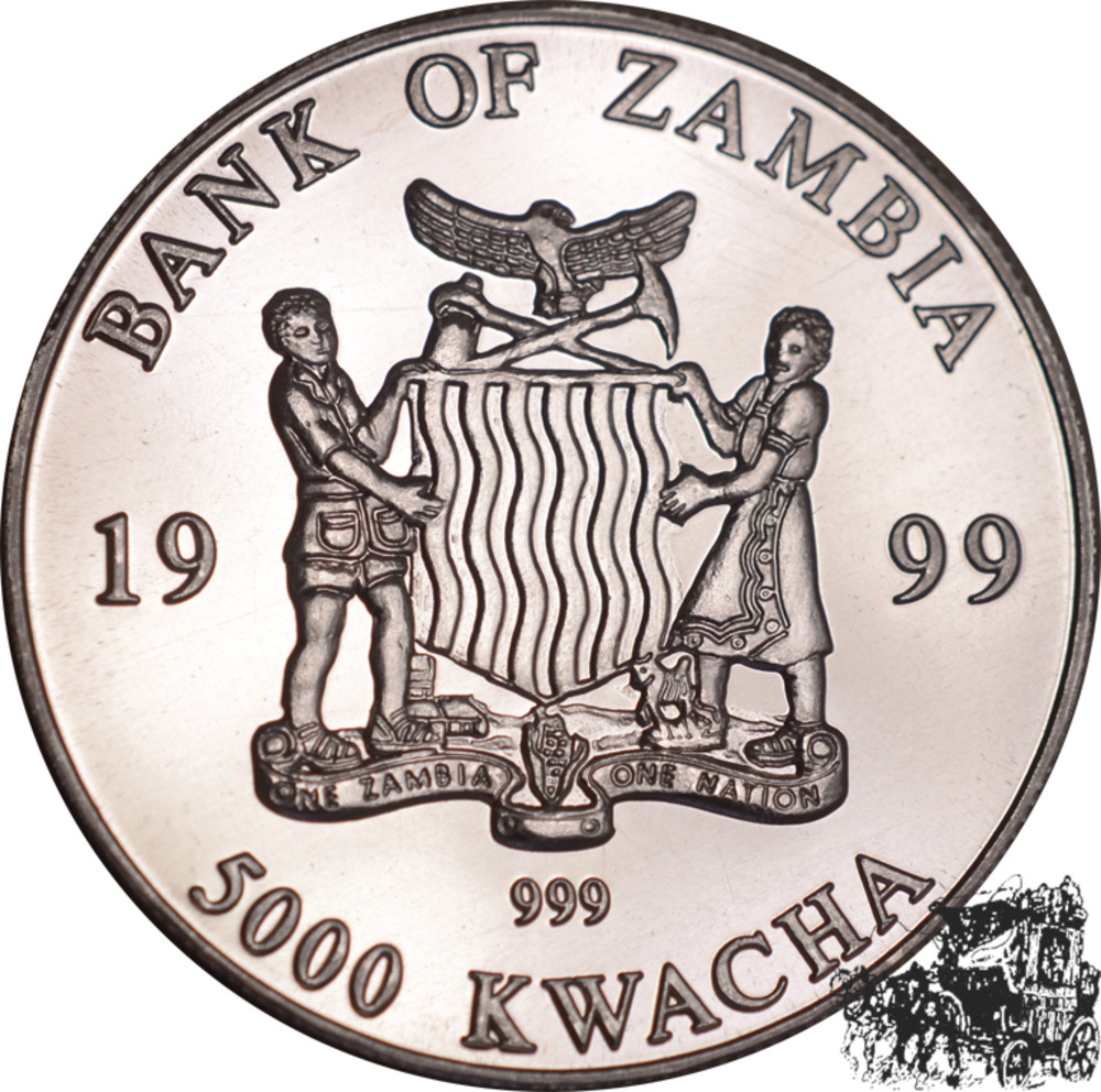 5000 Kwacha 1999 - Elefantenmutter mit Jungem 5000 Kwacha 1999 - Elefantenmutter mit Jungem