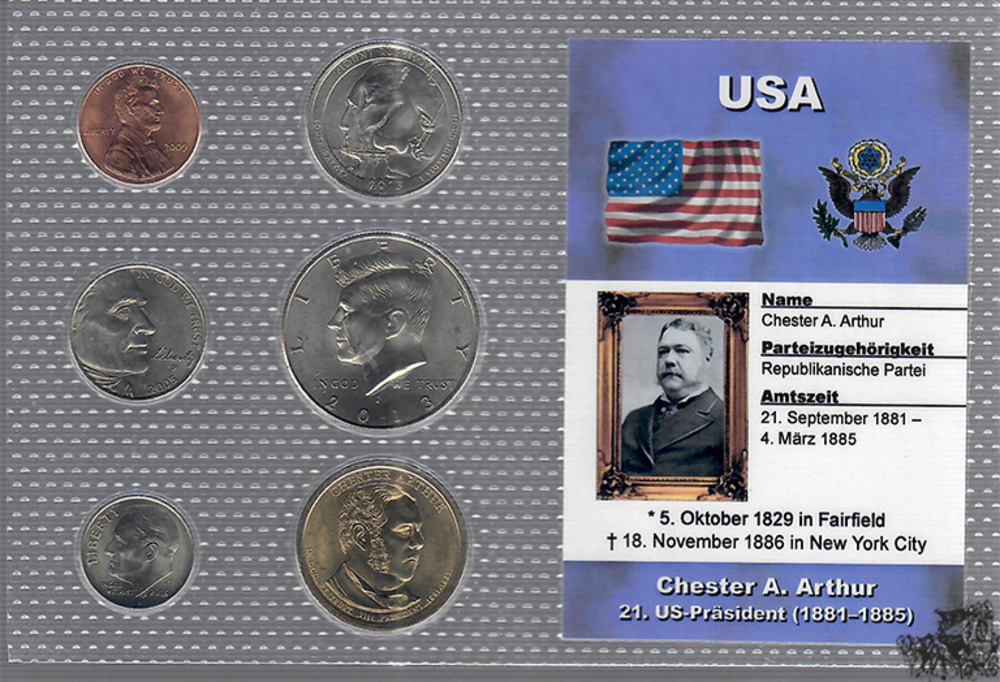 Typensatz USA / 1 Cent - 1 Dollar (Chester A. Arthur) Typensatz USA / 1 Cent - 1 Dollar (Chester A. Arthur)