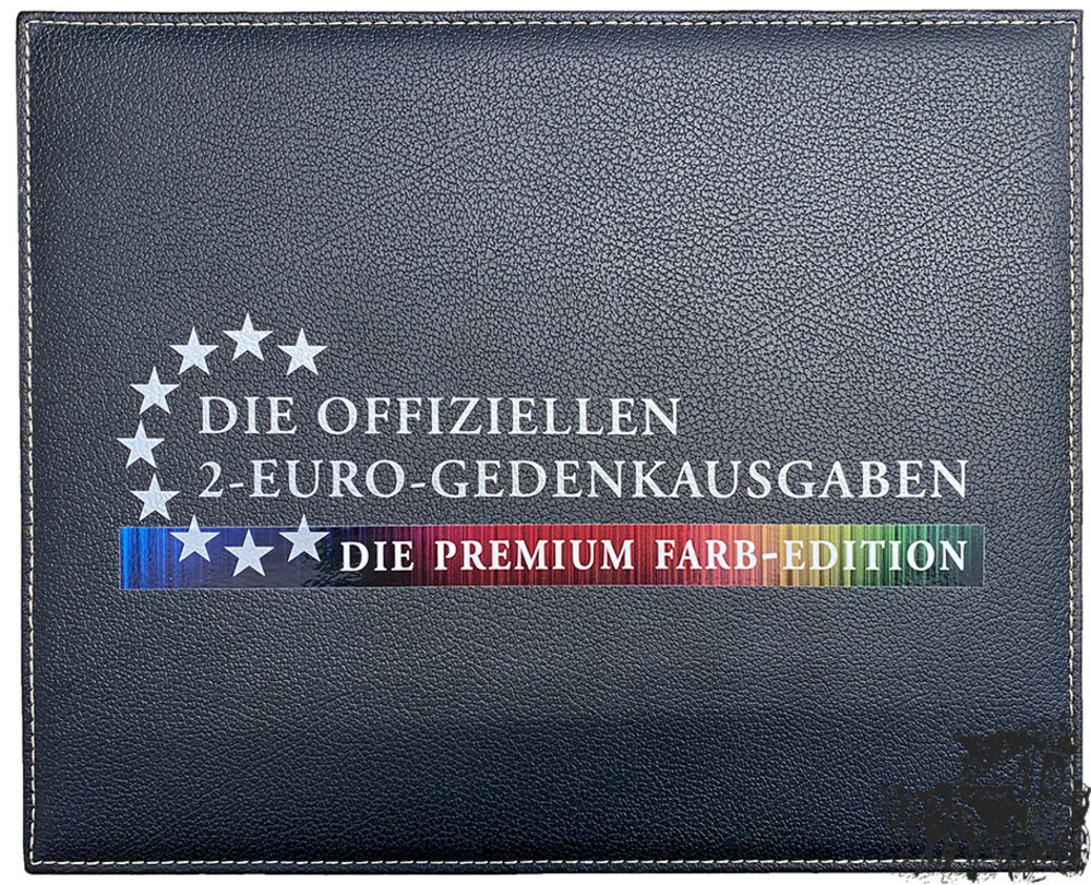 Münzkassette für 2 Euro Münzen, für 10 Münzen inkl. Kapseln, Leder