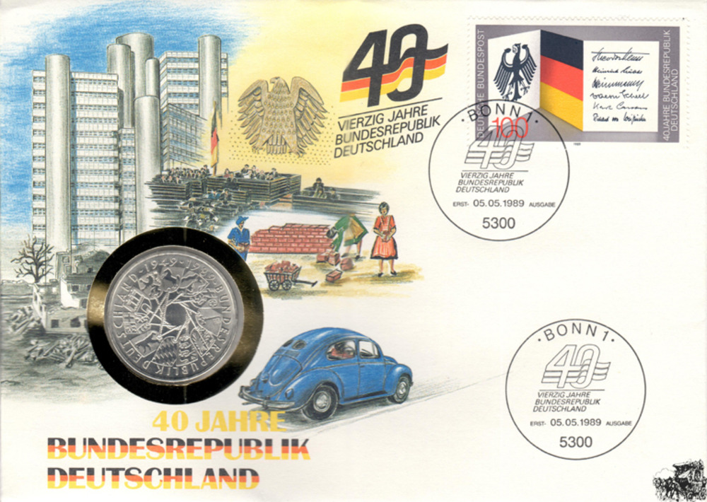 Numisbrief - 40 Jahre Bundesrepublik Deutschland 1949-1989 Variante 2 Numisbrief - 40 Jahre Bundesrepublik Deutschland 1949-1989 Variante 2
