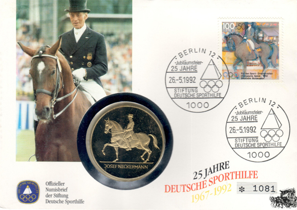 Numisbrief - 25 Jahre Deutsche Sporthilfe